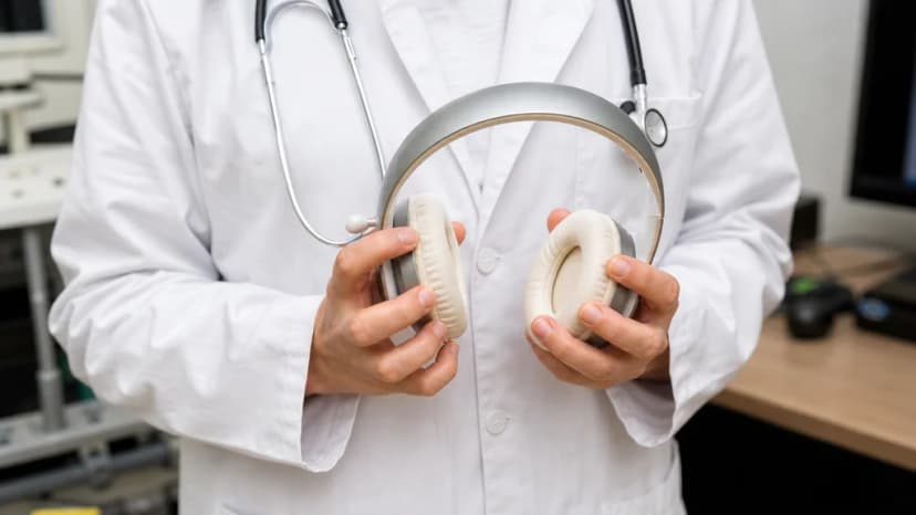 Clinician holding headphones — the EduGaims method