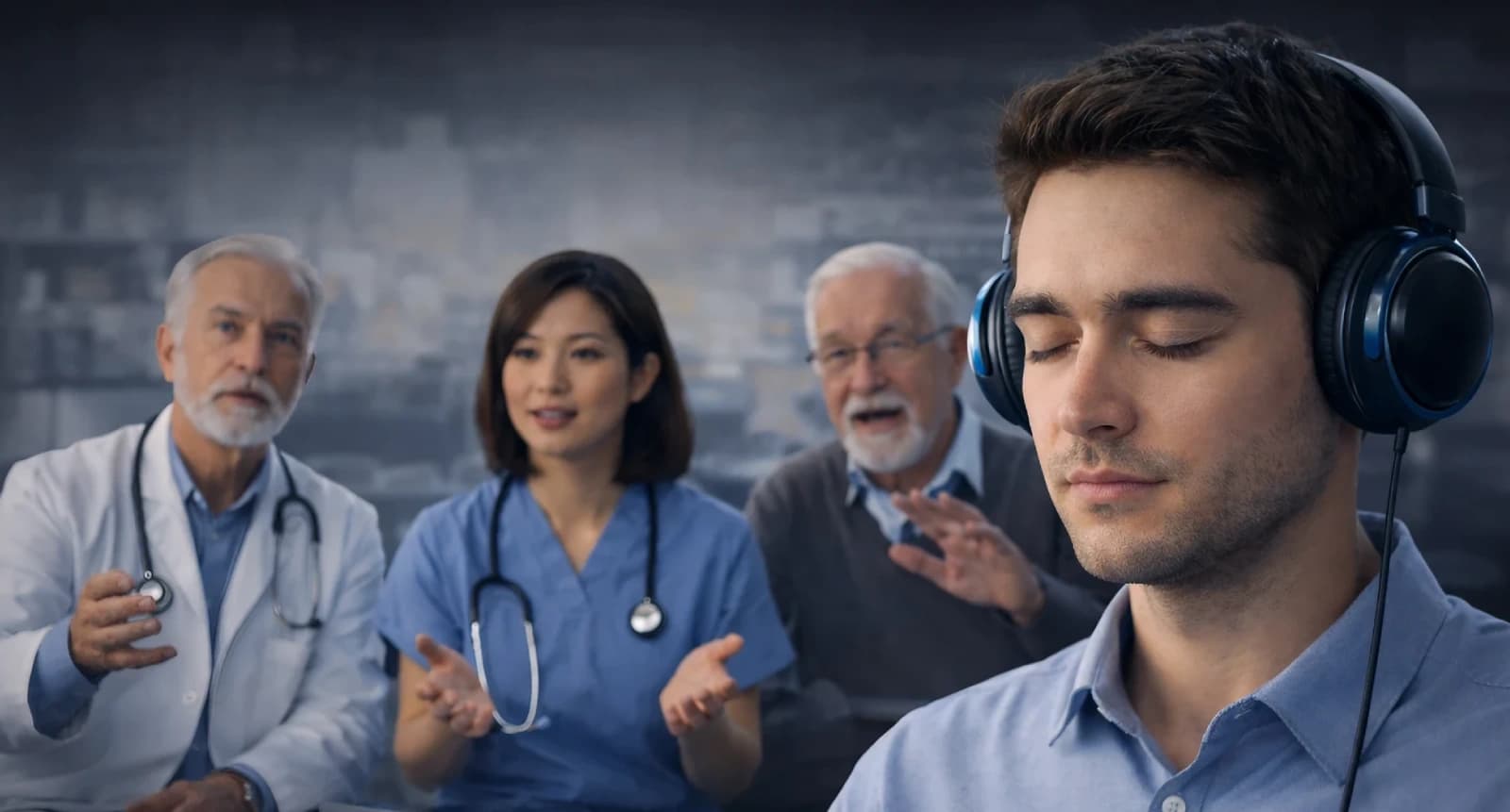 Healthcare professionals connected through mental simulation training